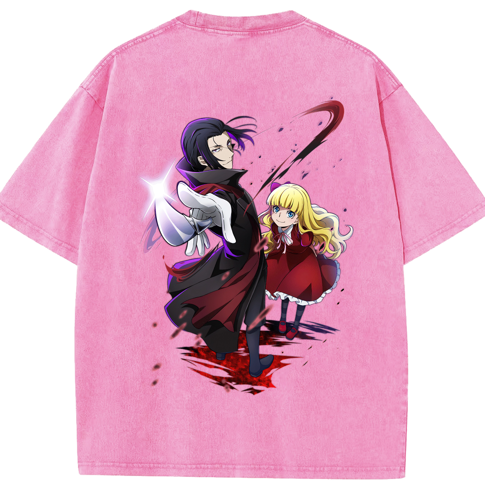 （画像用） 文豪ストレイドッグス Bungo Stray Dogs 綿100% ヴィンテージ風 半袖Tシャツ（背面プリント）